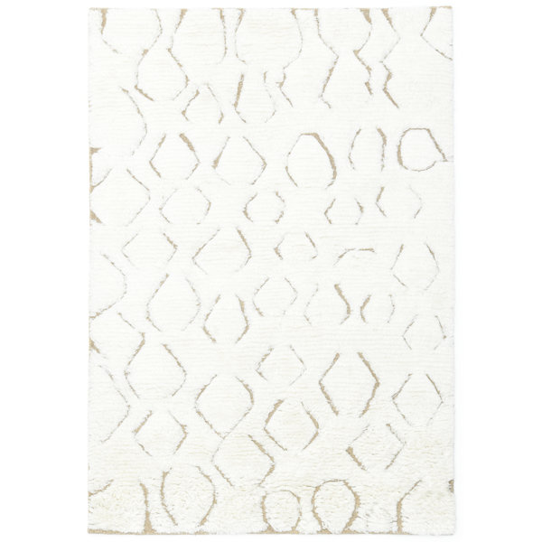 Solo Rugs HandKnotted Abstract Area Rug in Ivory/Black Perigold